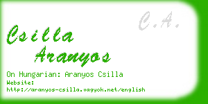 csilla aranyos business card